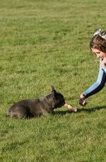 GEORGIA HARRISON Out with Her Dog at a Park in Loughton 05/07/2020