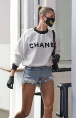 HAILEY BIEBER in DEnim SHorts Heading to a Medical Building in Beverly Hills 05/22/2020