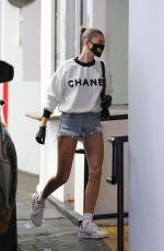 HAILEY BIEBER in DEnim SHorts Heading to a Medical Building in Beverly Hills 05/22/2020