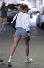 HAILEY BIEBER in DEnim SHorts Heading to a Medical Building in Beverly Hills 05/22/2020