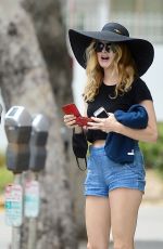 HEATHER GRAHAM in Denim Shorts Out in Santa Monica 04/30/2020