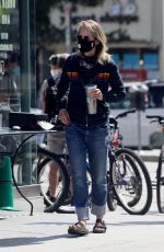 HELEN HUNT Wearing a Black Mask Out in Brentwood 05/24/2020