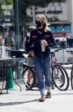 HELEN HUNT Wearing a Black Mask Out in Brentwood 05/24/2020