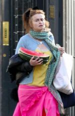 HELENA BONHAM CARTER Taking Watermelon to Her Home in London 05/14/2020
