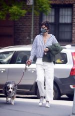 HELENA CHRISTENSEN Out with Her Dog in New York 05/13/2020