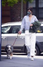 HELENA CHRISTENSEN Out with Her Dog in New York 05/13/2020