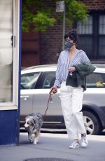 HELENA CHRISTENSEN Out with Her Dog in New York 05/13/2020