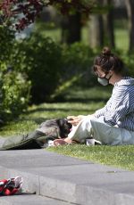 HELENA CHRISTENSEN Out with Her Dog in New York 05/13/2020