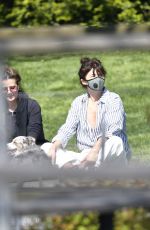 HELENA CHRISTENSEN Out with Her Dog in New York 05/13/2020