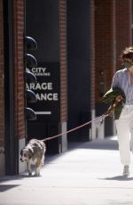 HELENA CHRISTENSEN Out with Her Dog in New York 05/13/2020