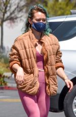 HILARY DUFF Wearing Mask Out Shopping in Studio City 04/30/2020
