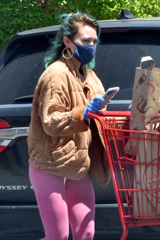 HILARY DUFF Wearing Mask Out Shopping in Studio City 04/30/2020