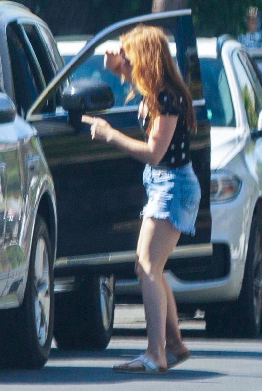 ISAL FISHER in Denim Shorts Out in Los Angeles 05/07/2020