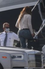 JENNIFER LOPEZ and Alex Rodriguez Boarding on a Private Jet in Miami 05/29/2020