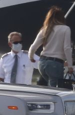 JENNIFER LOPEZ and Alex Rodriguez Boarding on a Private Jet in Miami 05/29/2020