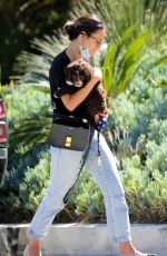 JORDANA BREWSTER in Denim Out with Her Dog in Los Angeles 05/06/2020