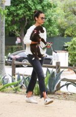 JORDANA BREWSTER Out with Her Dog in Los Angeles 05/10/2020