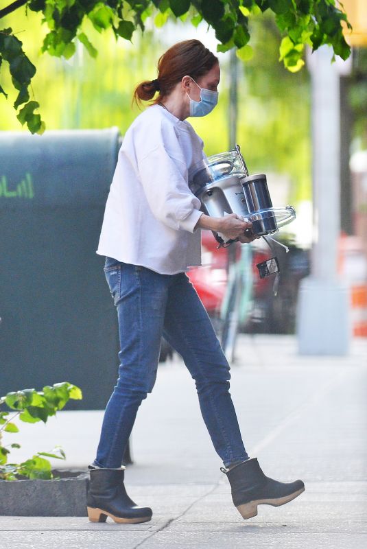 JULIANNE MOORE Wearing Mask Out in New York 05/20/2020