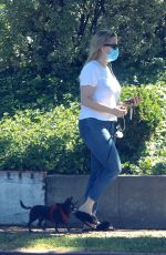 KAITLIN DOUBLEDAY Out with Her Dog in Beverly Hills 05/08/2020