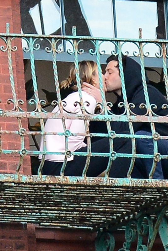 KARLIE KLOSS and Joshua Kushner Kissing on Their Balcony in New York 05/14/2020