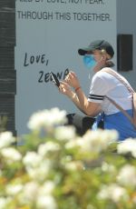 KATHRYN NEWTON Wearing Mask Out in Beverly Hills 04/30/2020