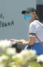 KATHRYN NEWTON Wearing Mask Out in Beverly Hills 04/30/2020