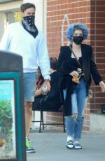 KELLY OSBOURNE Shows off New Vibrant Blue Curly Hairstyle Out in Los Angeles 05/22/2020