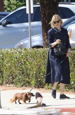 KELLY RUTHERFORD Out with Her Dog in Brentwood 05/20/2020