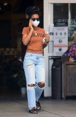 KELY ROWLAND in Ripped Denim Shopping for House Plants in Los Angeles 05/19/2020
