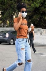 KELY ROWLAND in Ripped Denim Shopping for House Plants in Los Angeles 05/19/2020