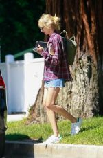 KIMBERLY STEWART in Denim Shorts Out in Studio City 05/09/2020