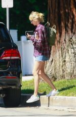 KIMBERLY STEWART in Denim Shorts Out in Studio City 05/09/2020