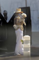 KRISTIN CHENOWETH Wears a Mask Out with Her Dog in West Hollywood 05/16/2020