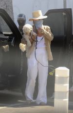 KRISTIN CHENOWETH Wears a Mask Out with Her Dog in West Hollywood 05/16/2020