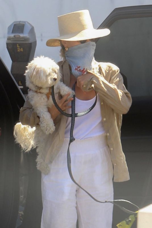 KRISTIN CHENOWETH Wears a Mask Out with Her Dog in West Hollywood 05/16/2020