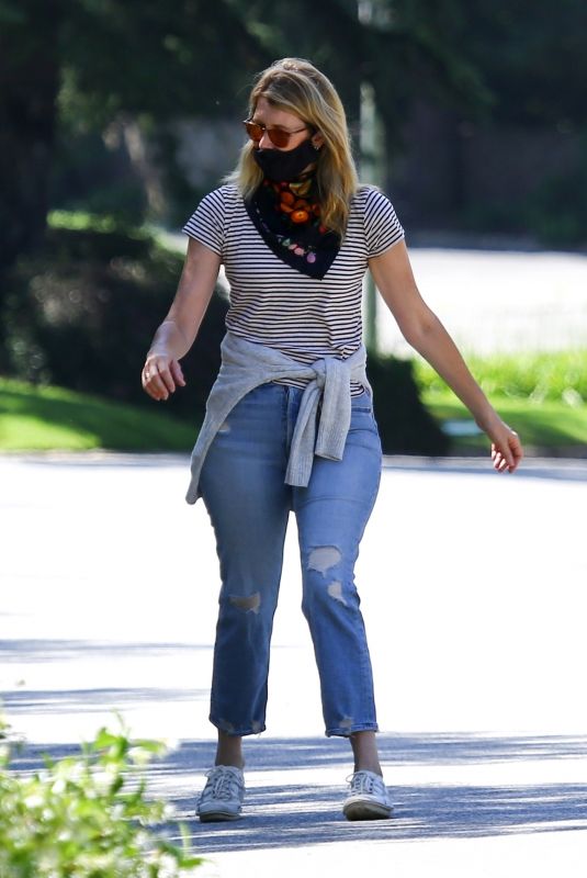 LAURA DERN in Ripped Denim Out in Pacific Palisades 05/15/2020