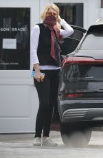 LAURA DERN Uses a Scarf as Mask at Brentwood Country Mart 04/30/2020