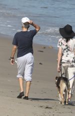 LIBERT RISS and Jimmy Iovine Out with Their Dog on the Beach in Malibu 05/07/2020