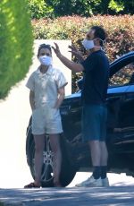 LILY COLLINS and Charlie McDowell Out in Los Feliz 05/05/2020