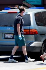 LILY COLLINS and Charlie McDowell Out in Los Feliz 05/05/2020