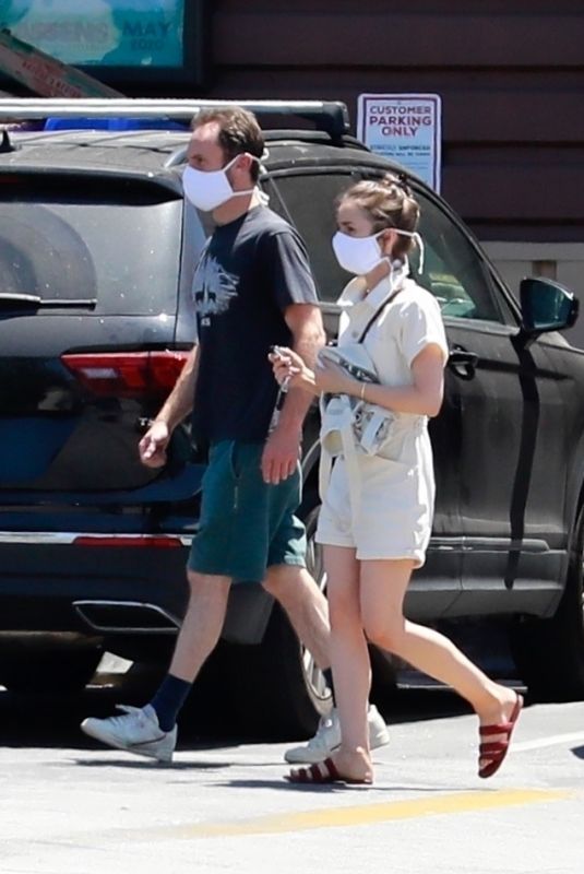LILY COLLINS and Charlie McDowell Out in Los Feliz 05/05/2020