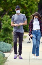 LILY COLLINS and Charlie McDowell Out with Her Dog in Beverly Hills 05/12/2020