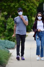 LILY COLLINS and Charlie McDowell Out with Her Dog in Beverly Hills 05/12/2020