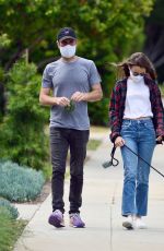 LILY COLLINS and Charlie McDowell Out with Her Dog in Beverly Hills 05/12/2020