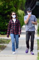 LILY COLLINS and Charlie McDowell Out with Her Dog in Beverly Hills 05/12/2020