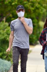 LILY COLLINS and Charlie McDowell Out with Her Dog in Beverly Hills 05/12/2020