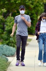 LILY COLLINS and Charlie McDowell Out with Her Dog in Beverly Hills 05/12/2020