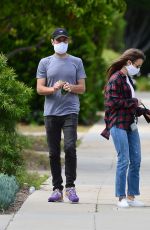 LILY COLLINS and Charlie McDowell Out with Her Dog in Beverly Hills 05/12/2020