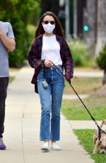LILY COLLINS and Charlie McDowell Out with Her Dog in Beverly Hills 05/12/2020