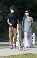 LILY COLLINS and Charlie McDowell Out with Her Dog in Los Angeles 05/11/2020